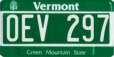 VT license plate OEV297
