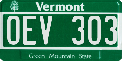 VT license plate OEV303