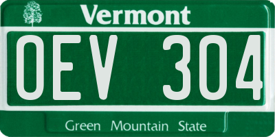 VT license plate OEV304