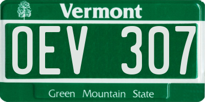 VT license plate OEV307