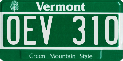 VT license plate OEV310