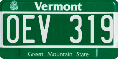 VT license plate OEV319