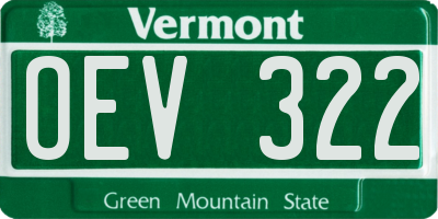 VT license plate OEV322