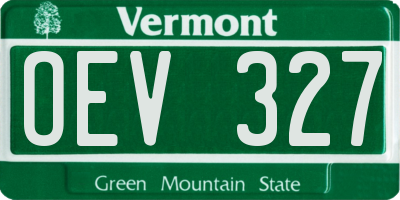 VT license plate OEV327