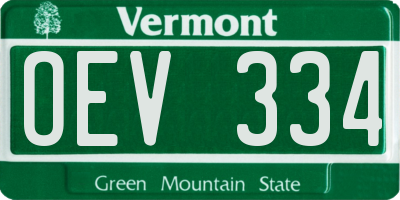VT license plate OEV334
