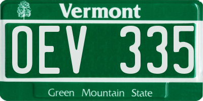 VT license plate OEV335