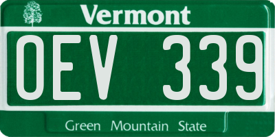 VT license plate OEV339