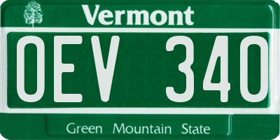 VT license plate OEV340