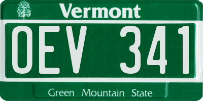 VT license plate OEV341