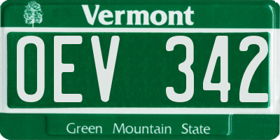 VT license plate OEV342