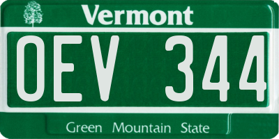 VT license plate OEV344
