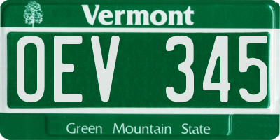 VT license plate OEV345