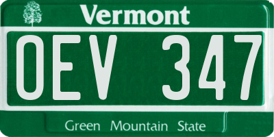 VT license plate OEV347