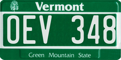 VT license plate OEV348
