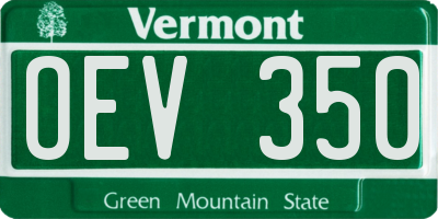 VT license plate OEV350