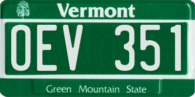 VT license plate OEV351