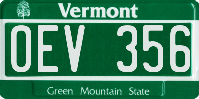 VT license plate OEV356