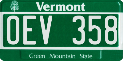 VT license plate OEV358
