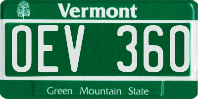 VT license plate OEV360