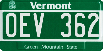 VT license plate OEV362