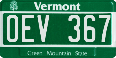 VT license plate OEV367