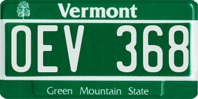 VT license plate OEV368
