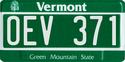 VT license plate OEV371