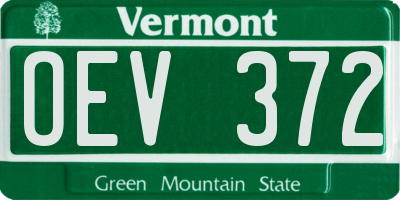 VT license plate OEV372
