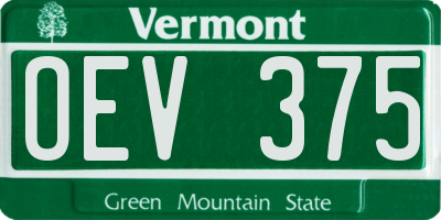 VT license plate OEV375