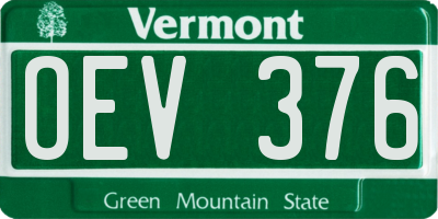 VT license plate OEV376