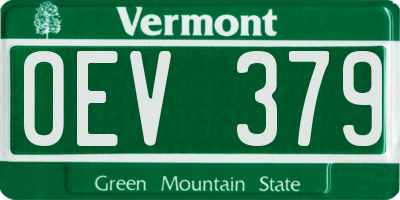 VT license plate OEV379