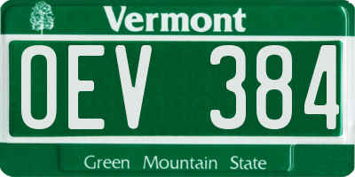 VT license plate OEV384