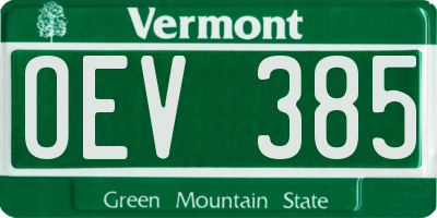 VT license plate OEV385
