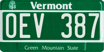 VT license plate OEV387