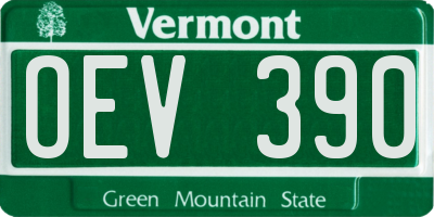 VT license plate OEV390