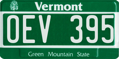 VT license plate OEV395