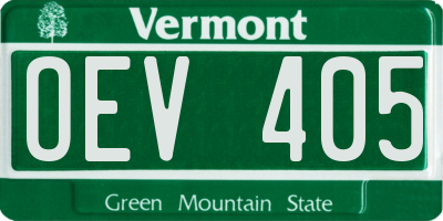 VT license plate OEV405