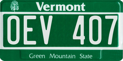 VT license plate OEV407