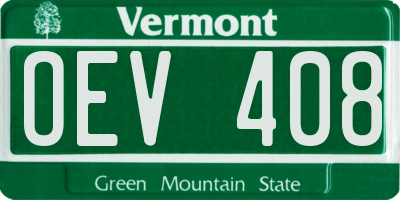 VT license plate OEV408