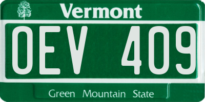 VT license plate OEV409