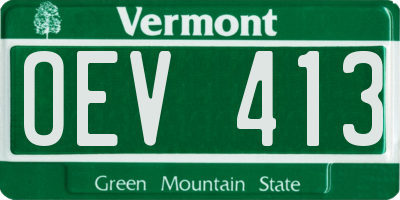 VT license plate OEV413