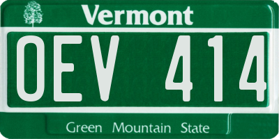 VT license plate OEV414