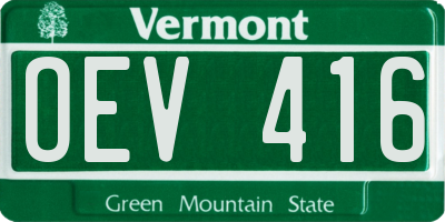 VT license plate OEV416