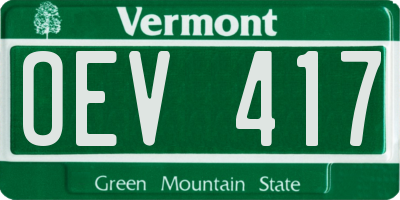 VT license plate OEV417
