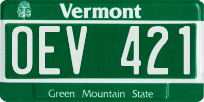 VT license plate OEV421