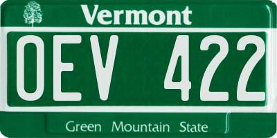 VT license plate OEV422