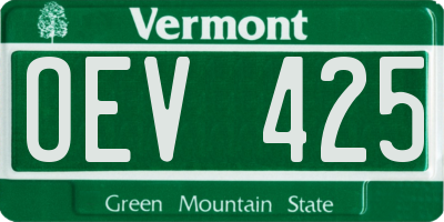 VT license plate OEV425