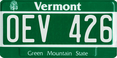 VT license plate OEV426