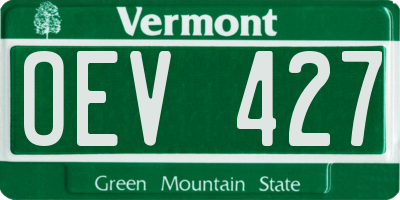 VT license plate OEV427