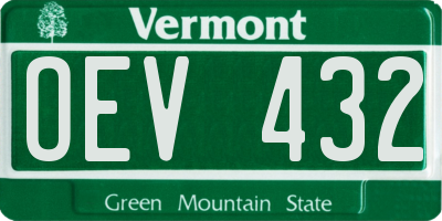 VT license plate OEV432